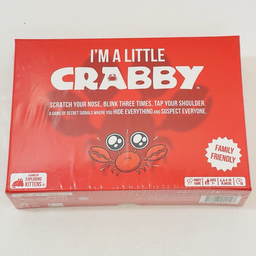 I'm A Little Crabby Board Game, Exploding Kittens, NIB Factory Sealed Party Game